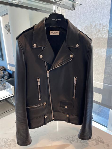 Saint Laurent Motorcycle Jacket In Plunged Lambskin